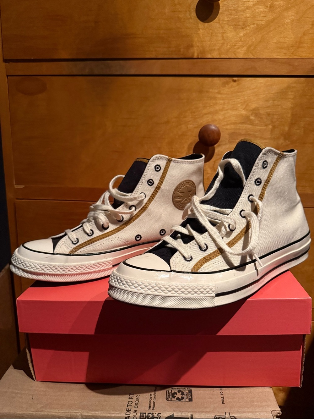 Converse Chuck 70 Black Cream Brown Canvas High-Top Shoes